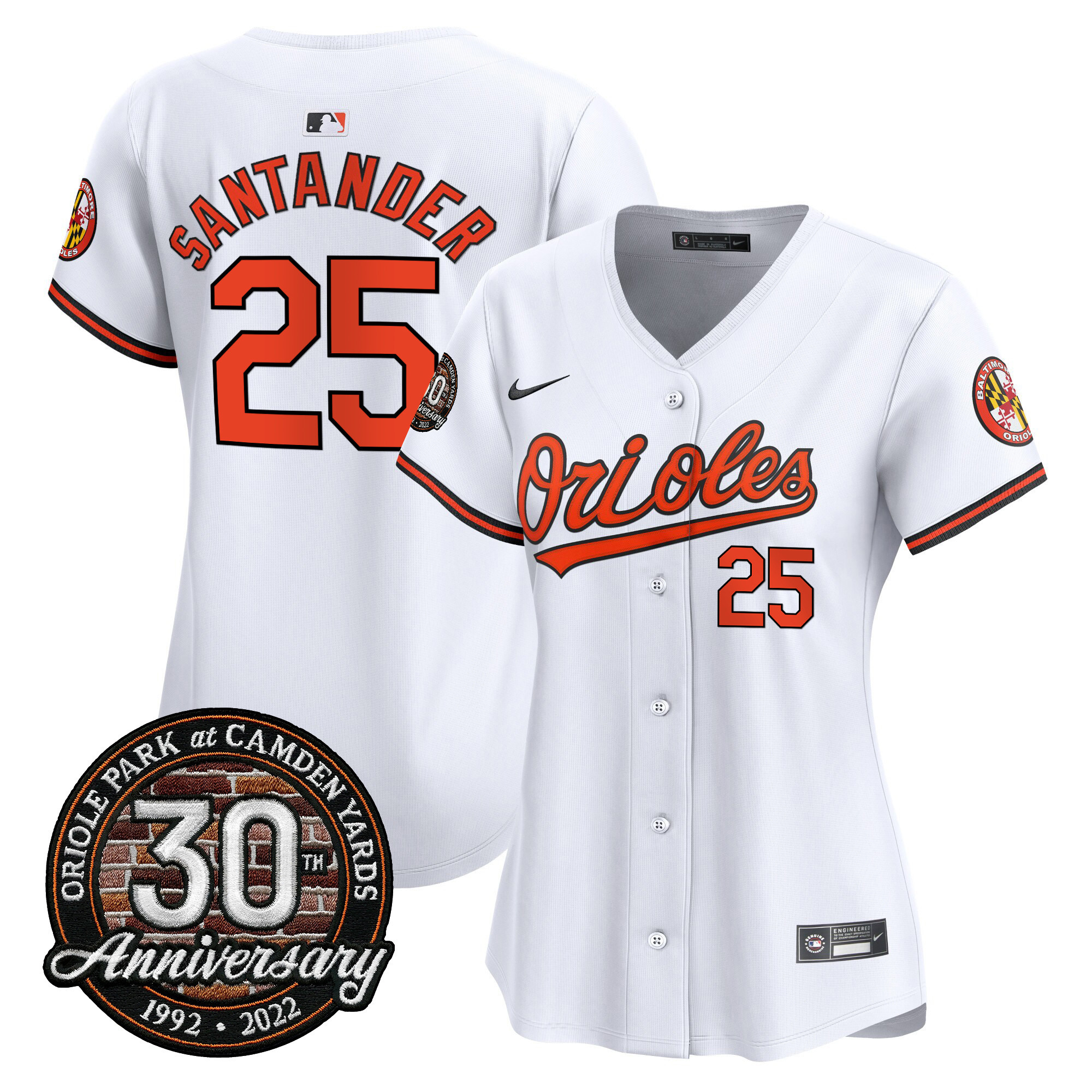 Women’s Orioles Camden Yards 30th Anniversary Patch Vapor Premier Limited Jersey – All Stitched - Image 33