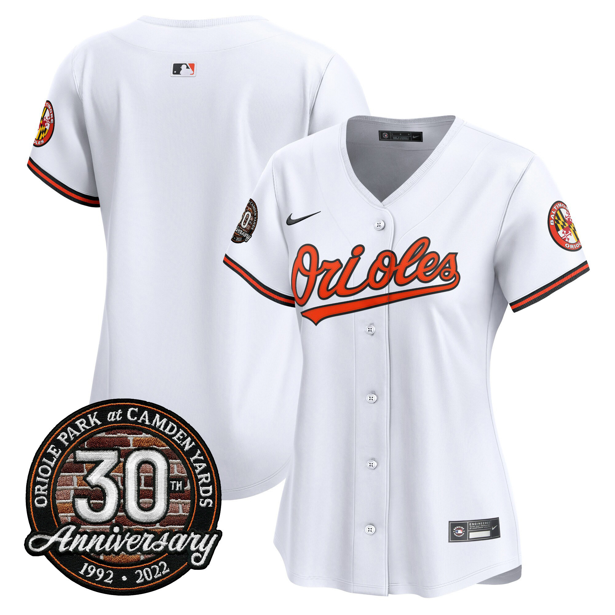 Women’s Orioles Camden Yards 30th Anniversary Patch Vapor Premier Limited Jersey – All Stitched - Image 35