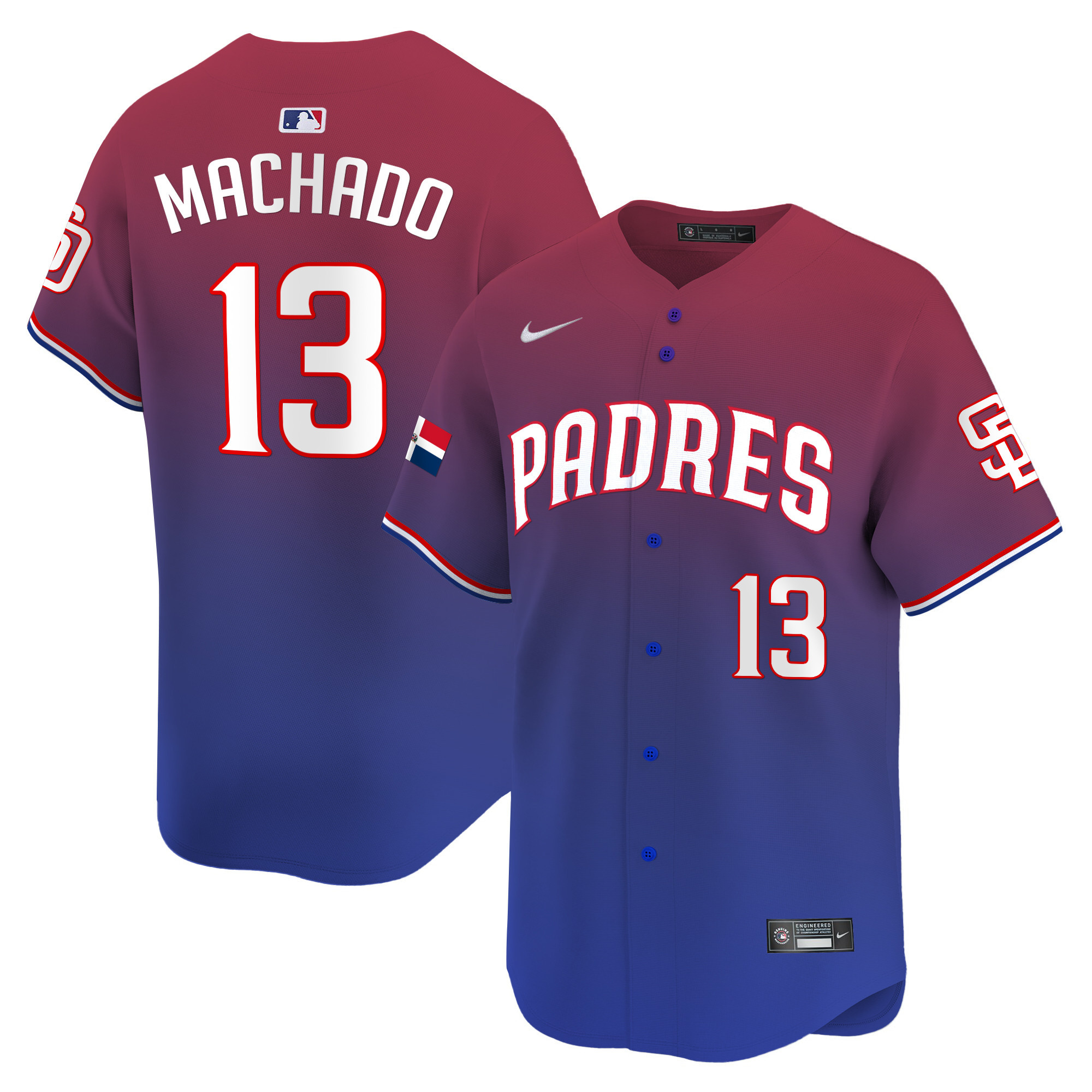 Men's Padres Dominican Republic Vapor Premier Limited Jersey - All Stitched
