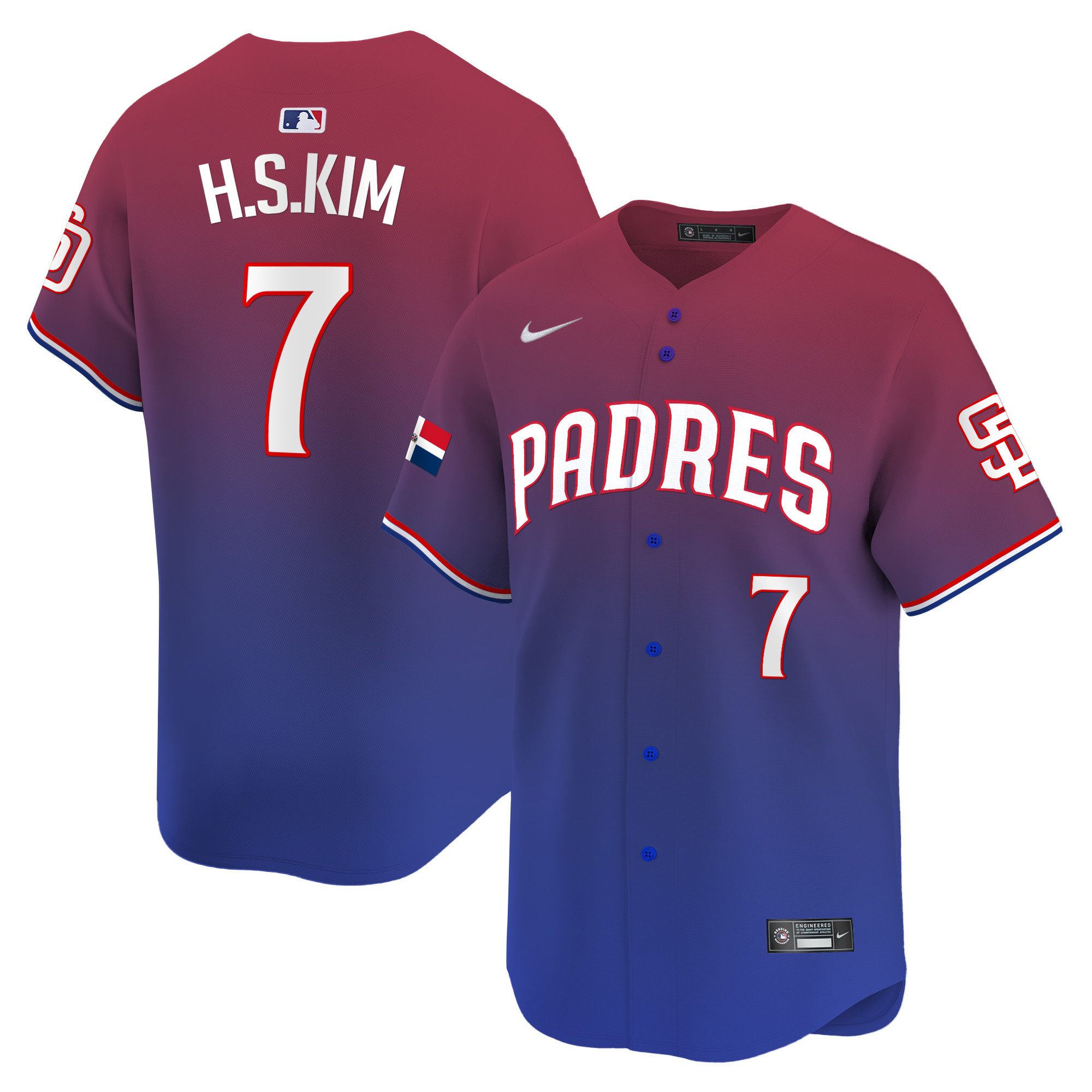 Men's Padres Dominican Republic Vapor Premier Limited Jersey - All Stitched - Image 4