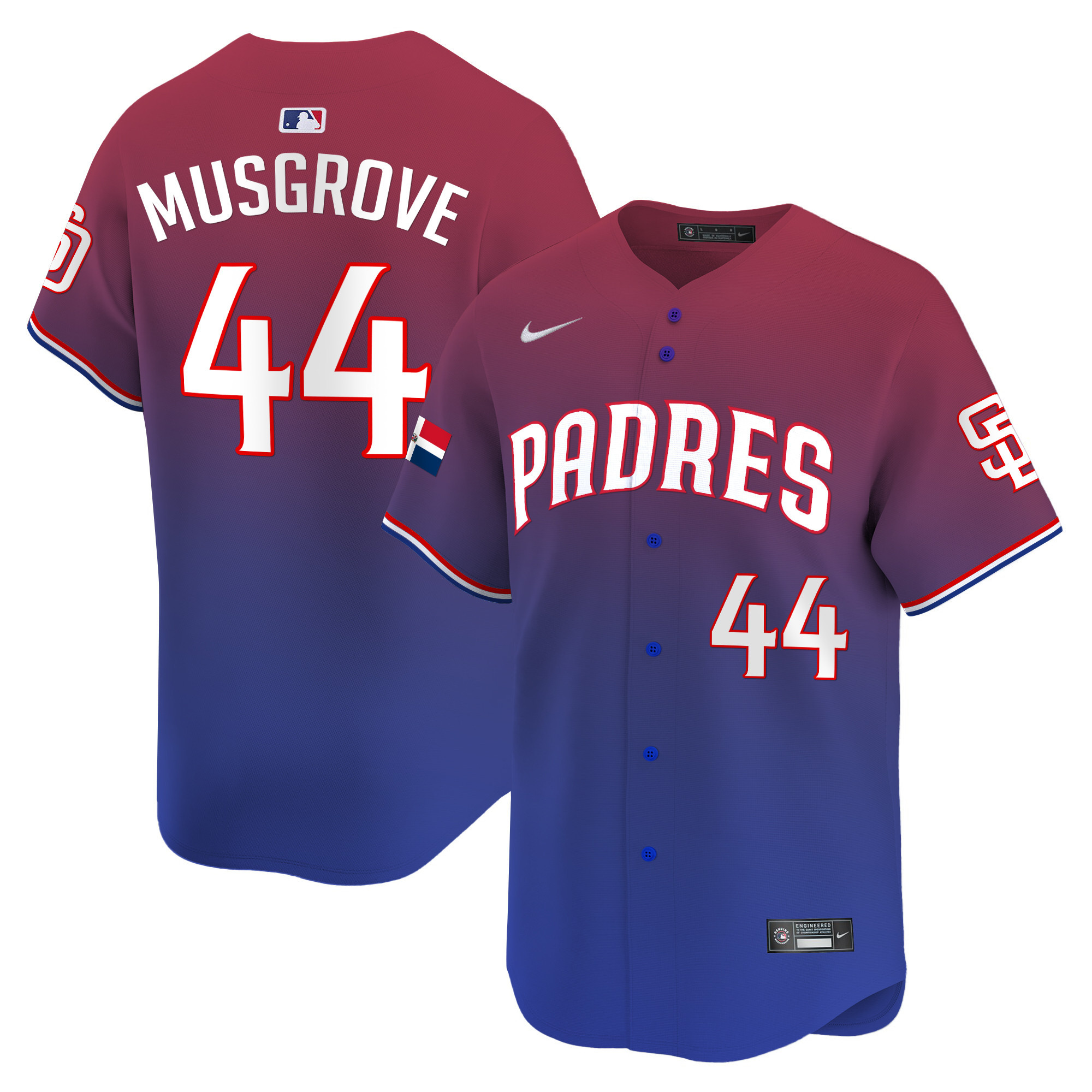 Men's Padres Dominican Republic Vapor Premier Limited Jersey - All Stitched - Image 5