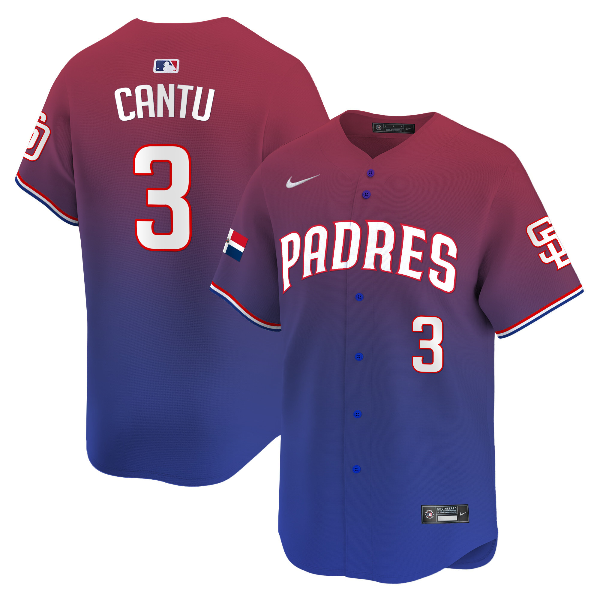 Men's Padres Dominican Republic Vapor Premier Limited Jersey - All Stitched - Image 6