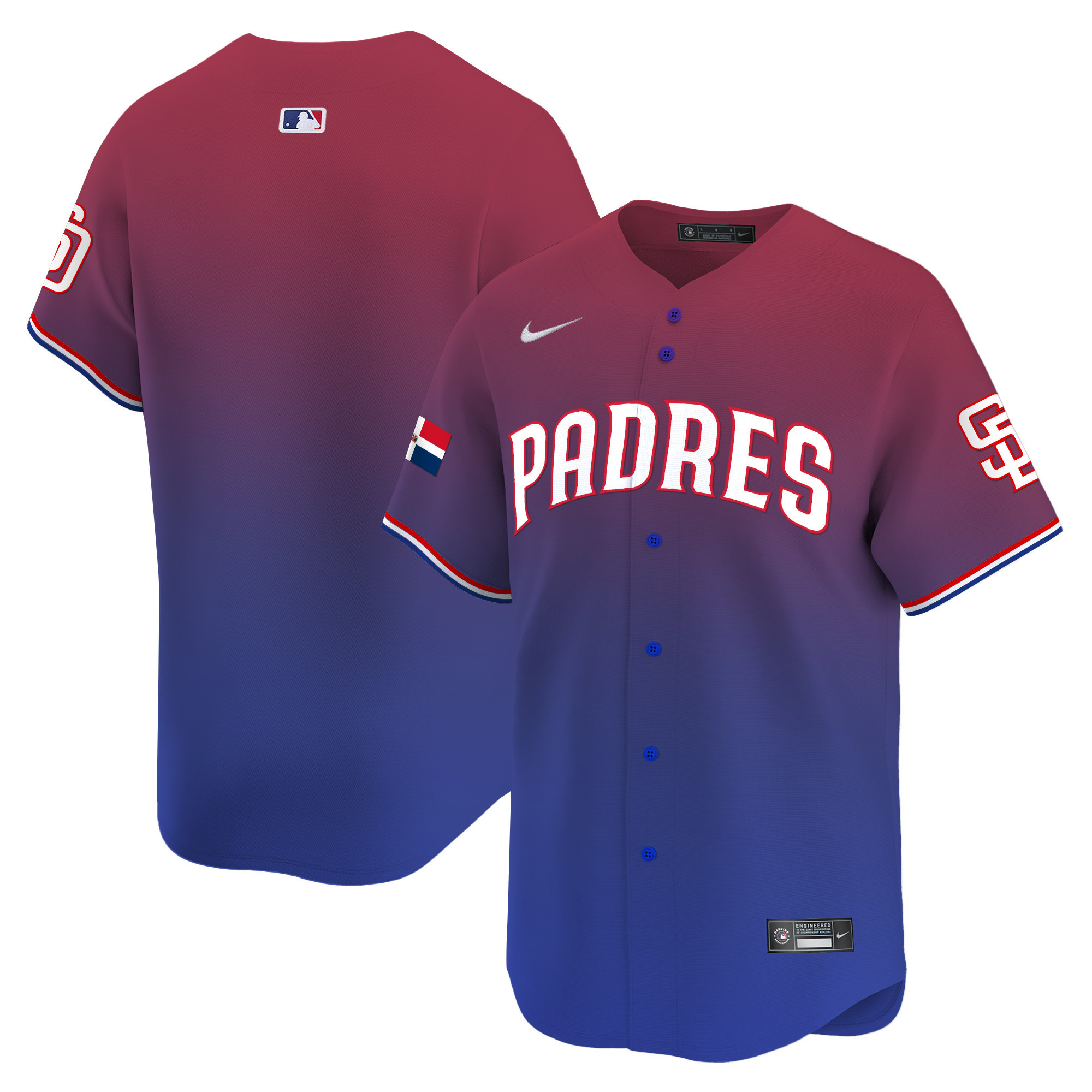 Men's Padres Dominican Republic Vapor Premier Limited Jersey - All Stitched - Image 7