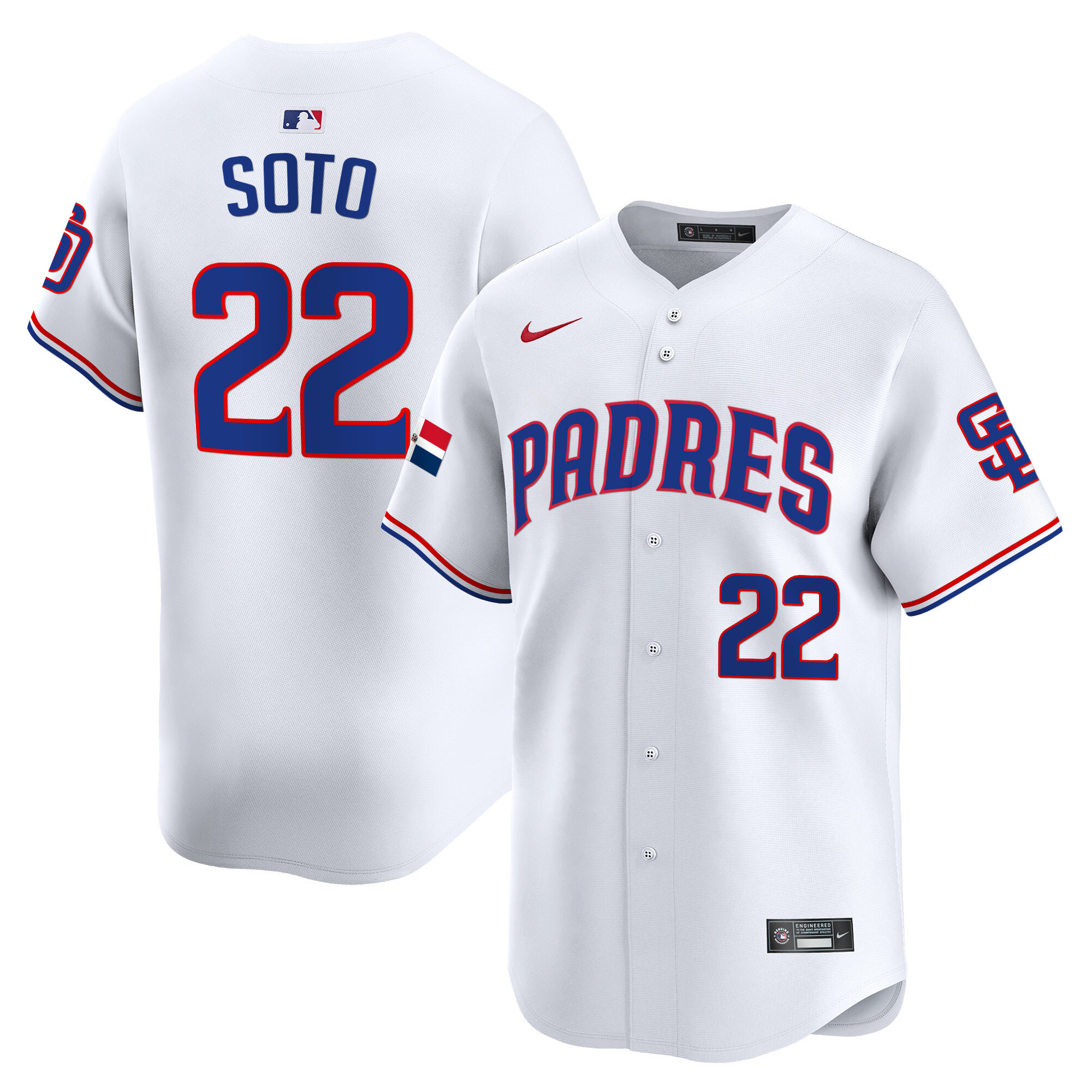 Men's Padres Dominican Republic Vapor Premier Limited Jersey - All Stitched - Image 9