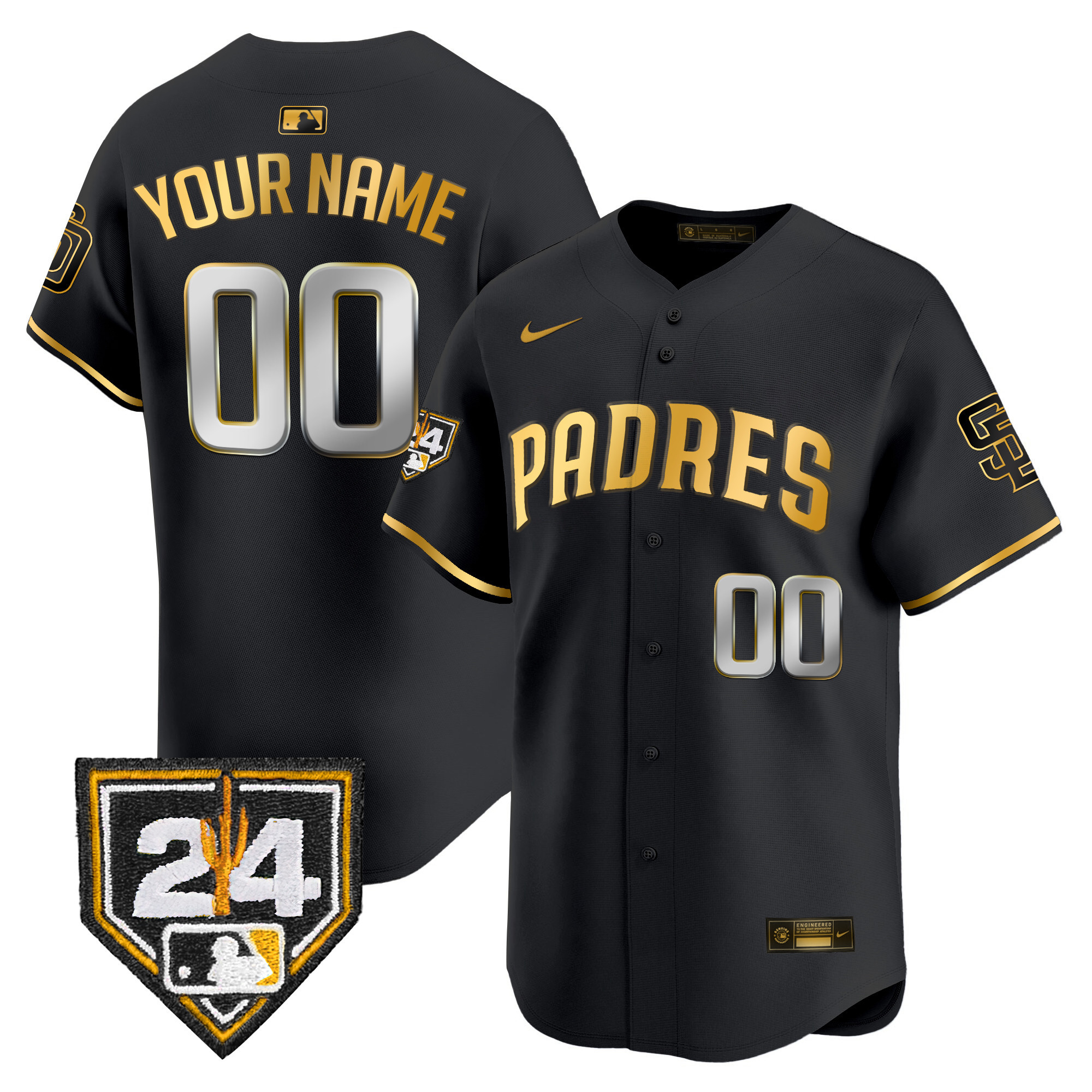 Padres 2024 Spring Training Patch Vapor Premier Limited Custom Jersey - All Stitched