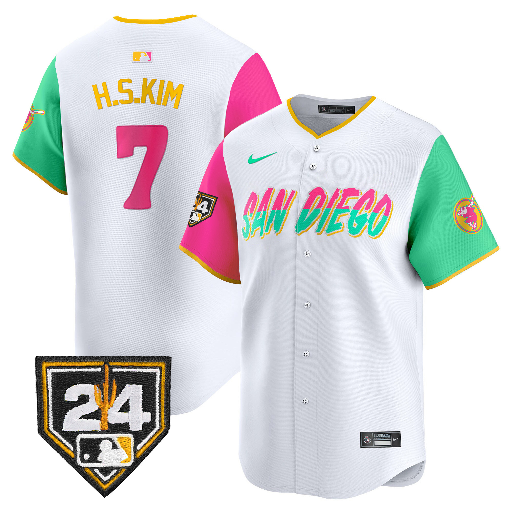 Men's Padres 2024 Spring Training Patch Vapor Premier Limited Jersey - All Stitched - Image 28