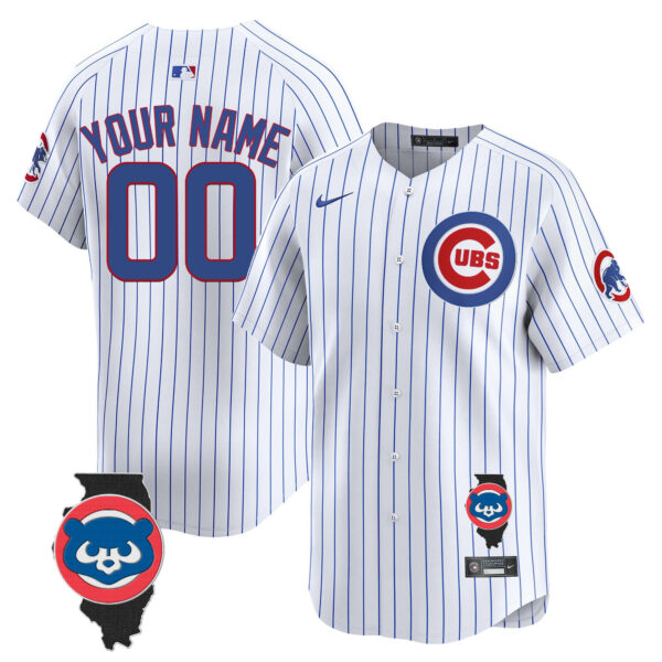 Chicago Cubs Illinois Patch Vapor Premier Limited Custom Jersey - All Stitched - Image 4