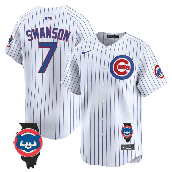 Men's Chicago Cubs Illinois Patch Vapor Premier Limited Jersey V2 - All Stitched - Image 25