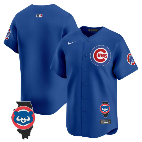 Men's Chicago Cubs Illinois Patch Vapor Premier Limited Jersey V2 - All Stitched - Image 24