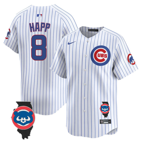 Men's Chicago Cubs Illinois Patch Vapor Premier Limited Jersey V2 - All Stitched - Image 27