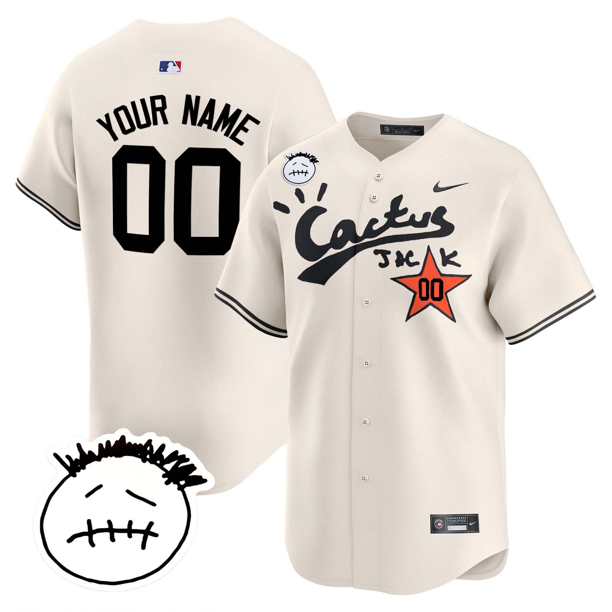 Houston Astros Cactus Jack Patch Vapor Premier Limited Custom Jersey V5 - Stitched - Image 3