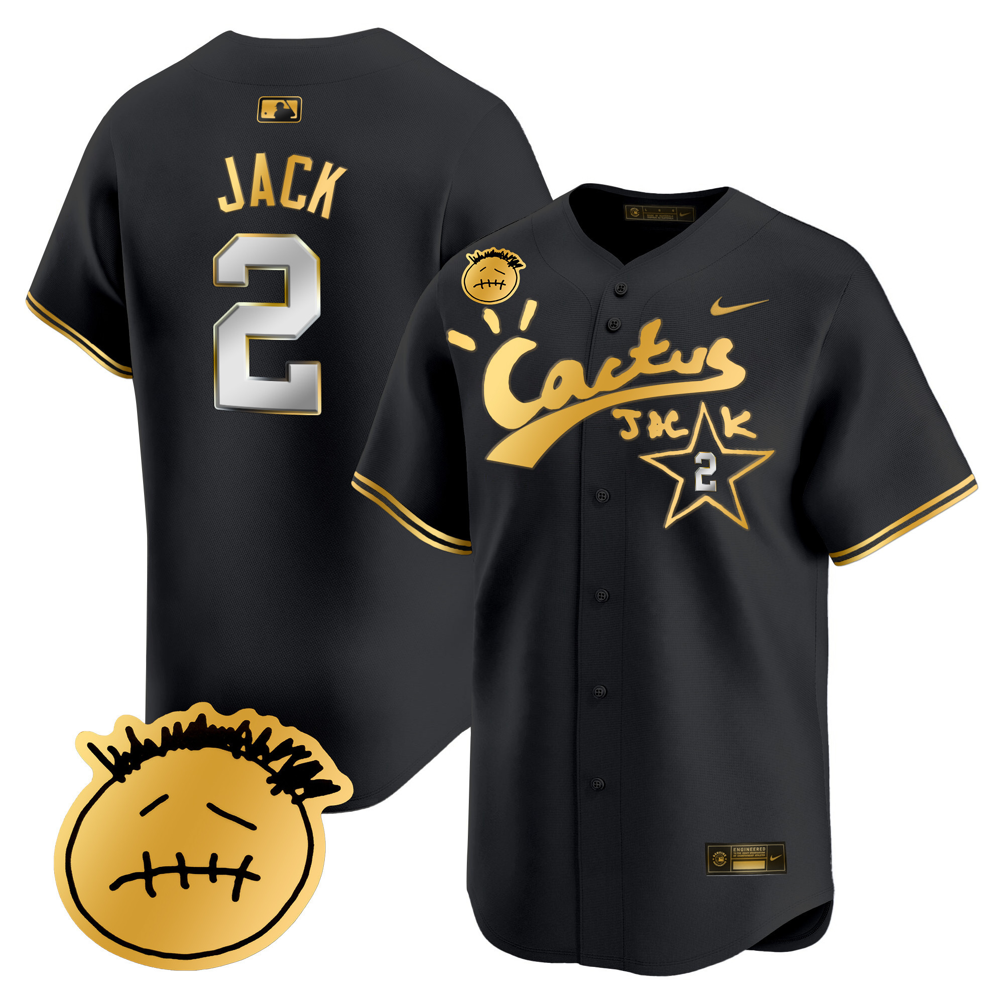 Men's Houston Astros Cactus Jack Patch Vapor Premier Limited Jersey V5 - Stitched - Image 2