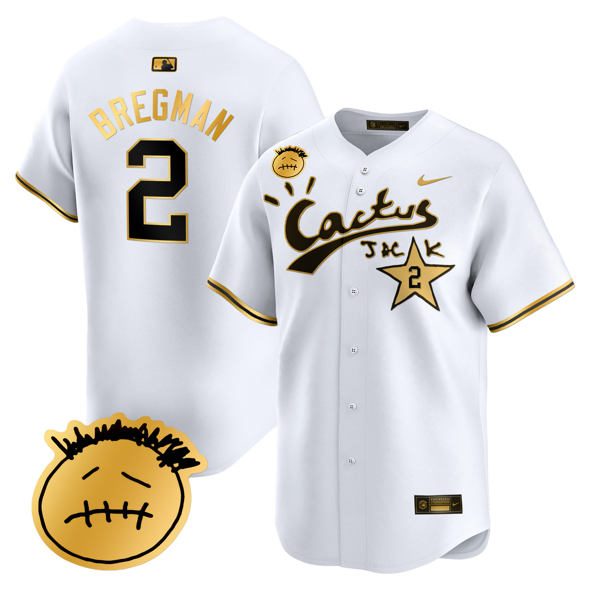 Men's Houston Astros Cactus Jack Patch Vapor Premier Limited Jersey V5 - Stitched - Image 13