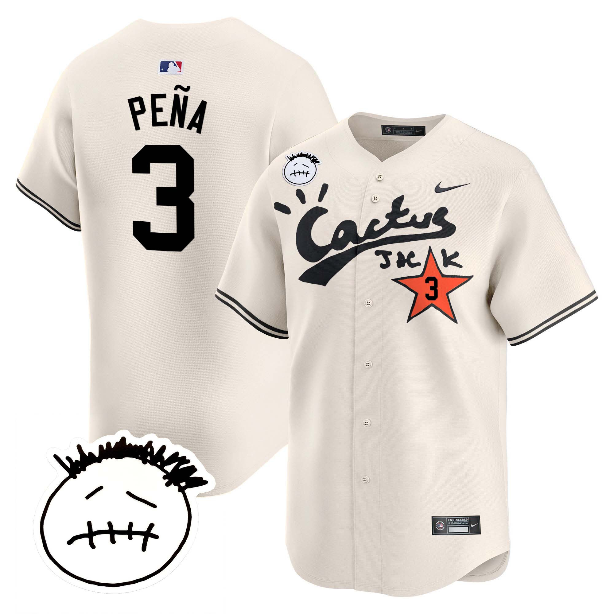 Men's Houston Astros Cactus Jack Patch Vapor Premier Limited Jersey V5 - Stitched - Image 21