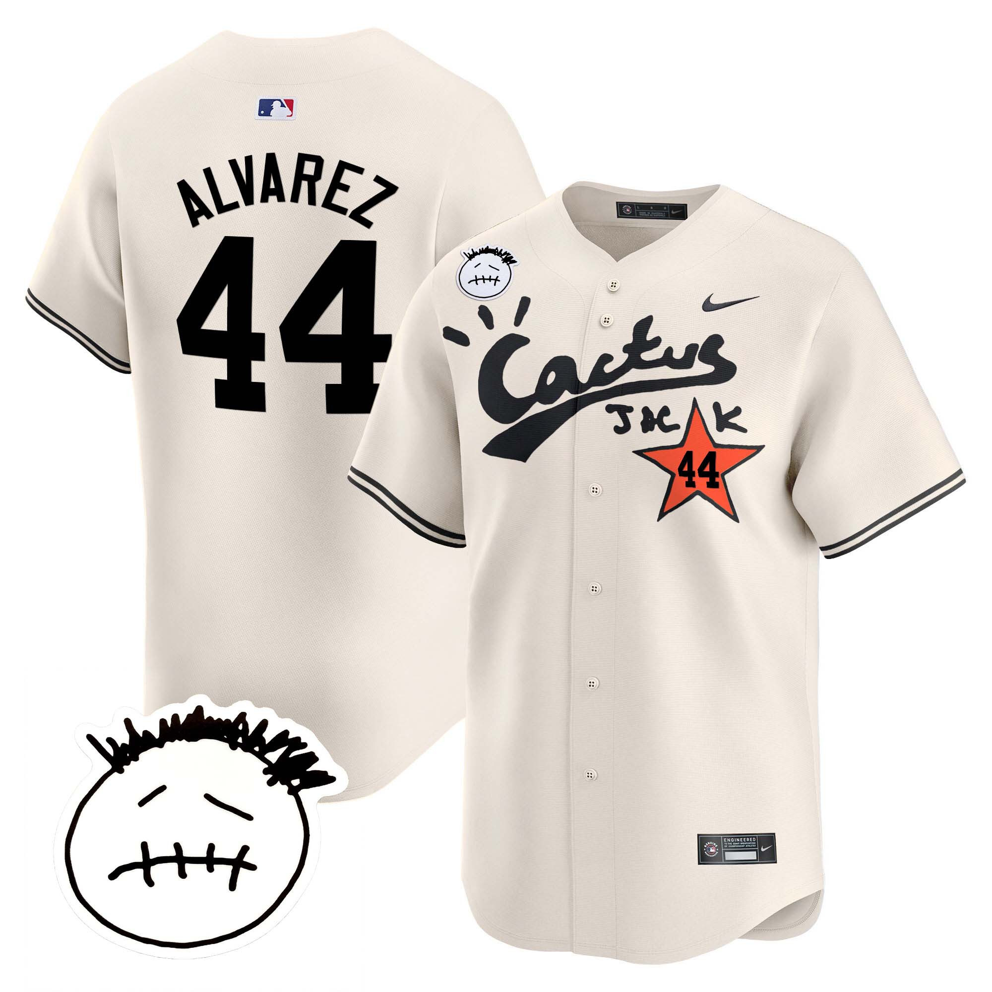 Men's Houston Astros Cactus Jack Patch Vapor Premier Limited Jersey V5 - Stitched - Image 24