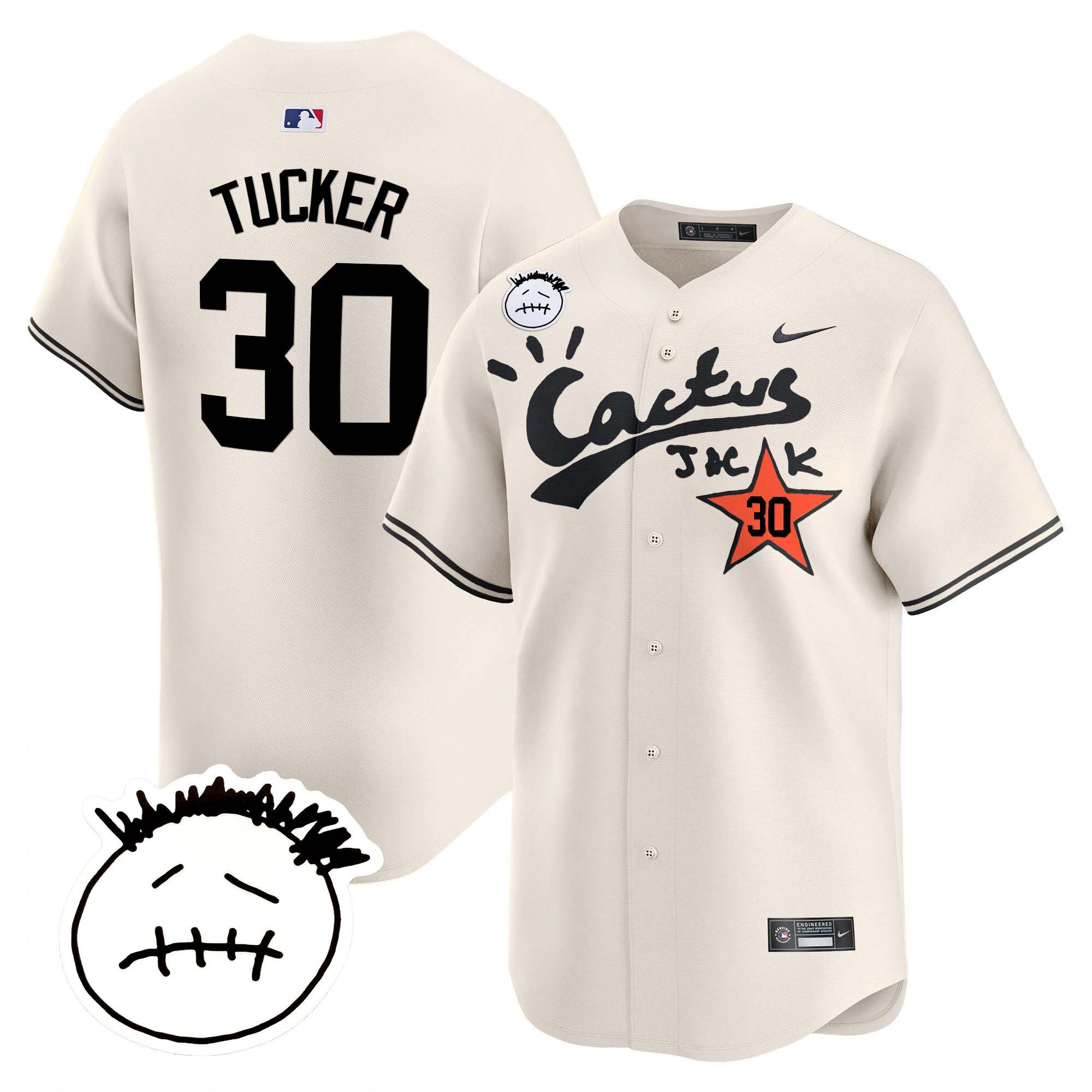 Men's Houston Astros Cactus Jack Patch Vapor Premier Limited Jersey V5 - Stitched - Image 26