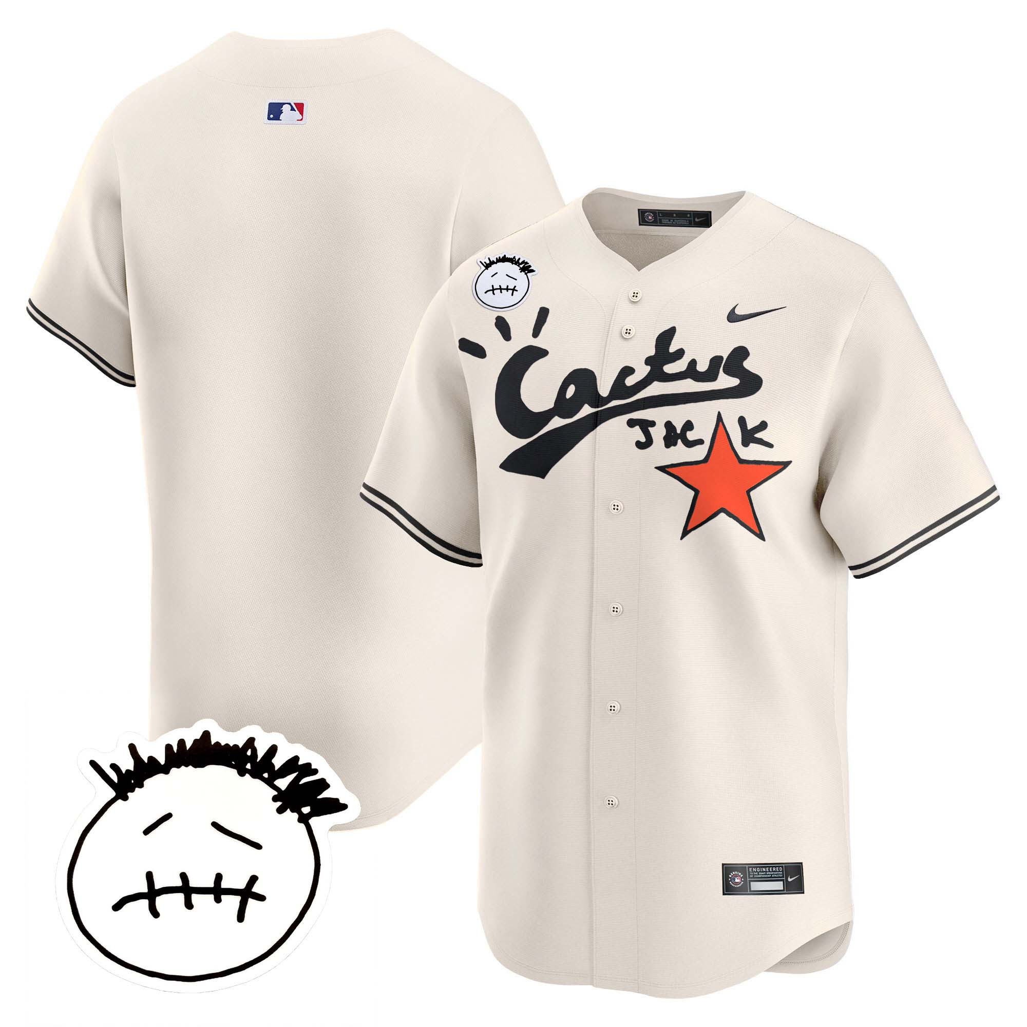 Men's Houston Astros Cactus Jack Patch Vapor Premier Limited Jersey V5 - Stitched - Image 27