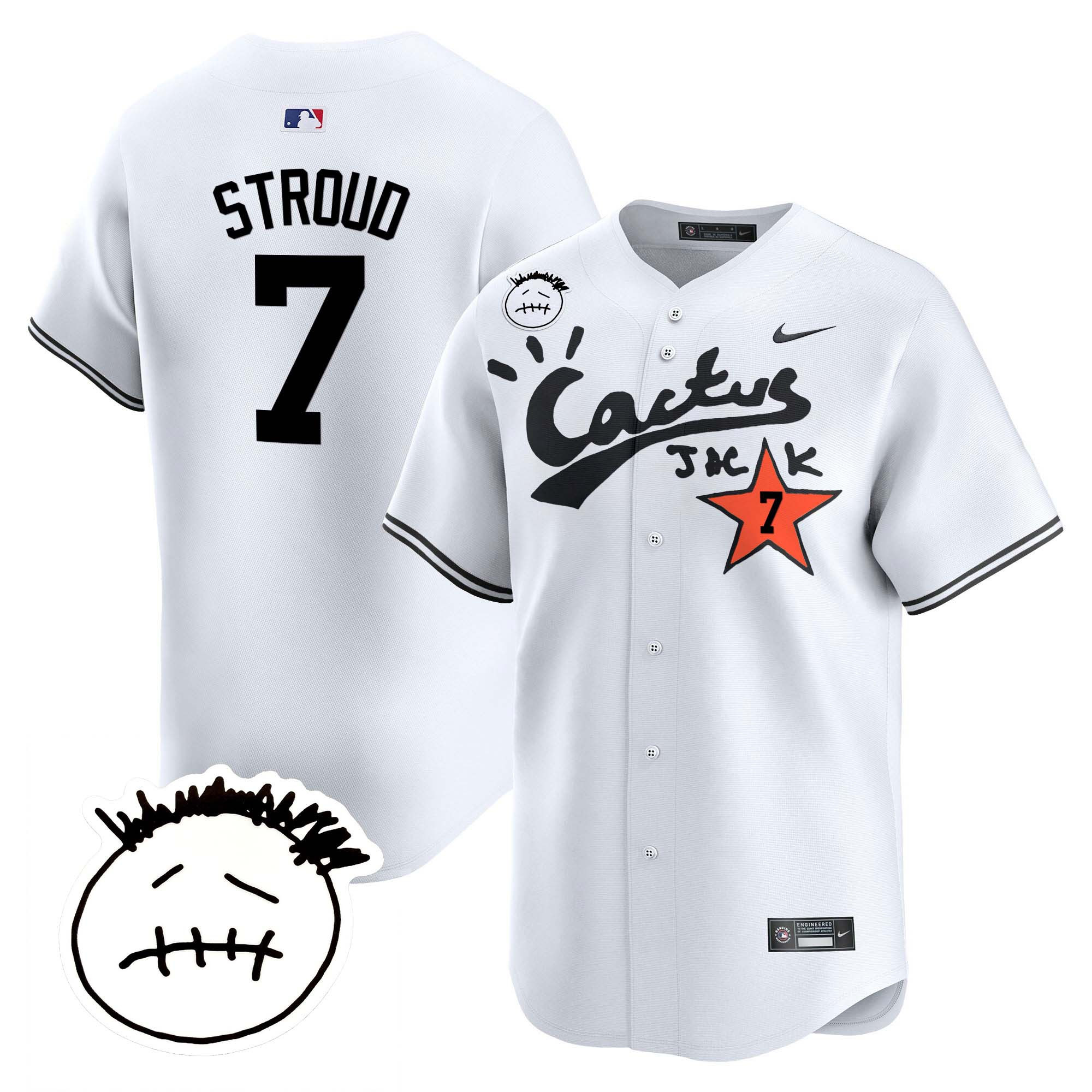 Men's Houston Astros Cactus Jack Patch Vapor Premier Limited Jersey V5 - Stitched - Image 28