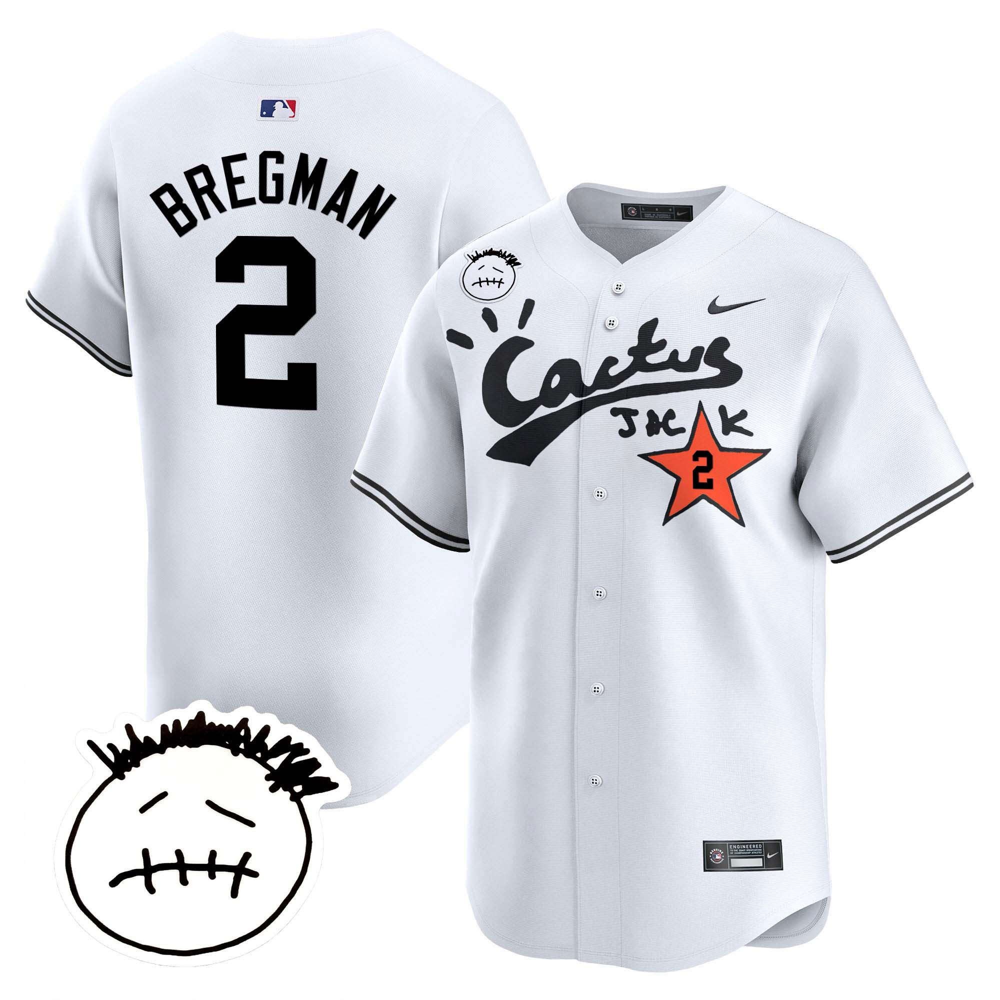 Men's Houston Astros Cactus Jack Patch Vapor Premier Limited Jersey V5 - Stitched - Image 31