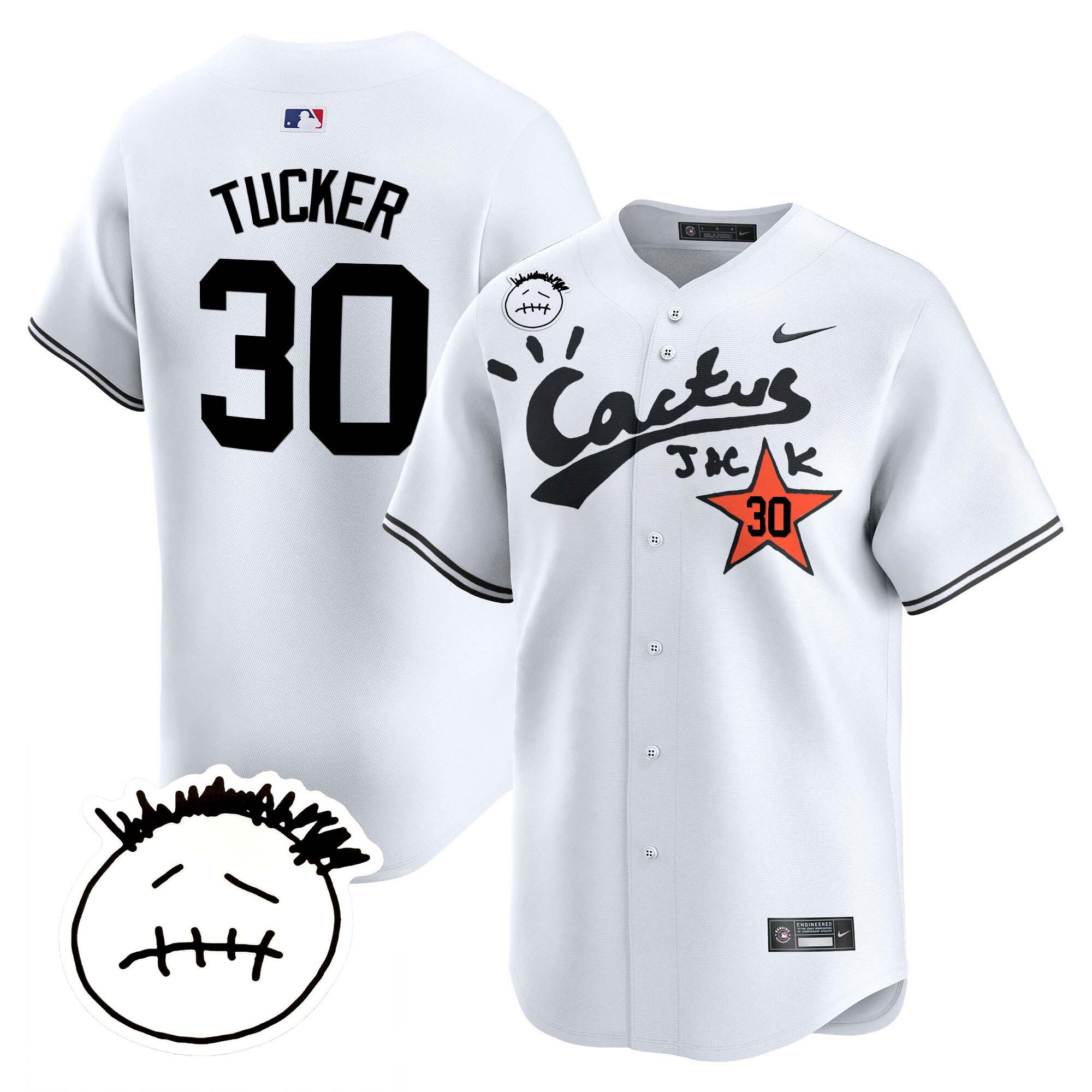 Men's Houston Astros Cactus Jack Patch Vapor Premier Limited Jersey V5 - Stitched - Image 35