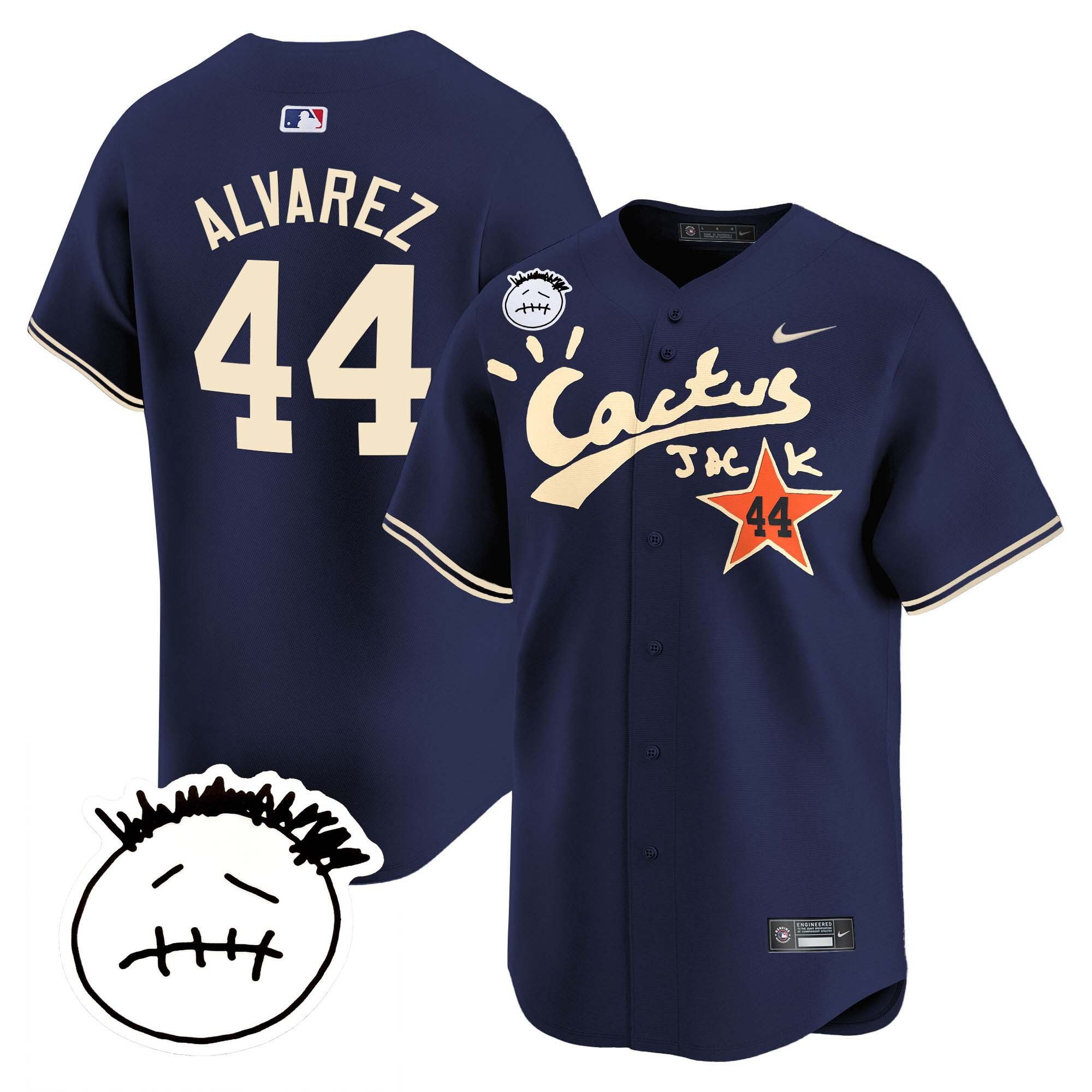 Men's Houston Astros Cactus Jack Patch Vapor Premier Limited Jersey V5 - Stitched - Image 51