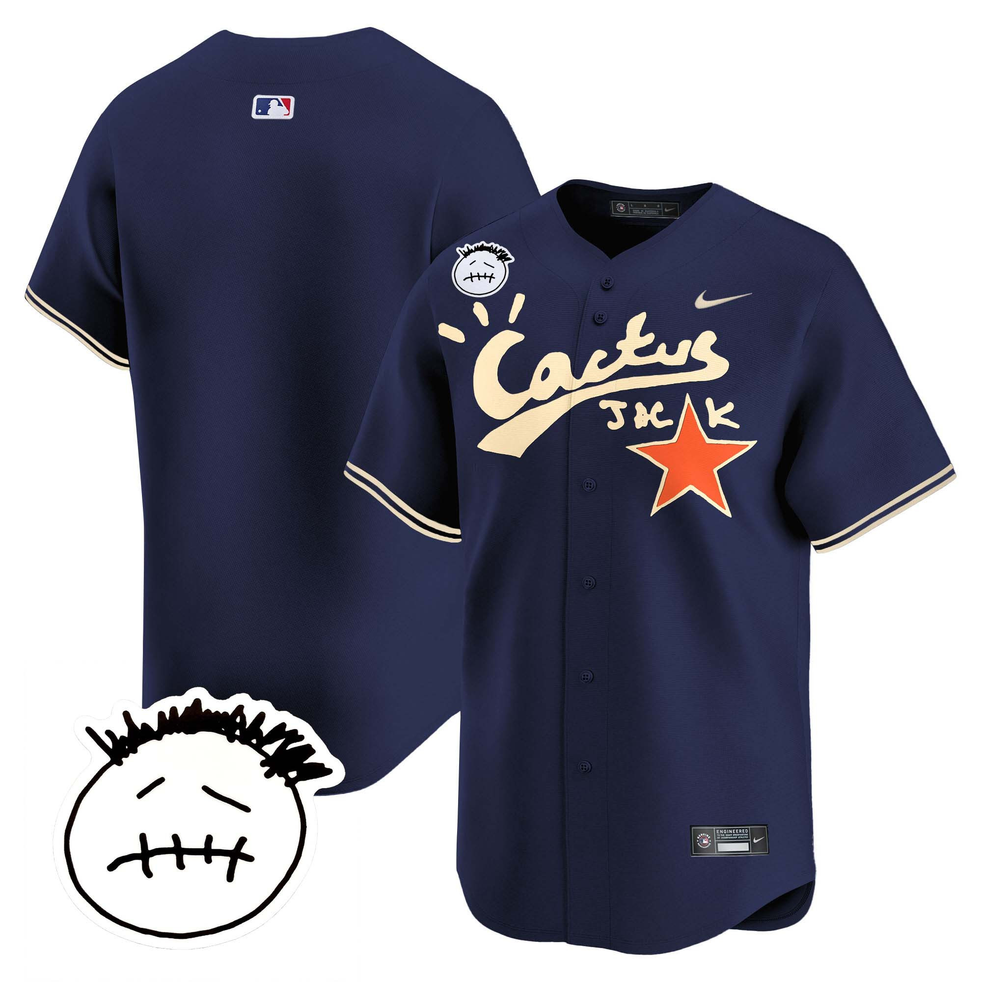 Men's Houston Astros Cactus Jack Patch Vapor Premier Limited Jersey V5 - Stitched - Image 54