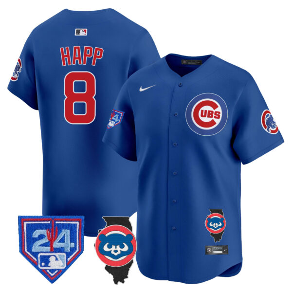Men's Chicago Cubs Spring Training & Illinois Patch Vapor Premier Limited Jersey - All Stitched - Image 19