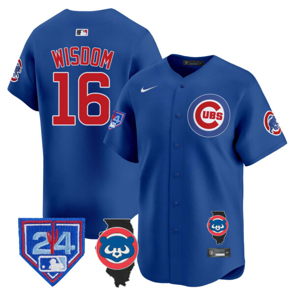 Men's Chicago Cubs Spring Training & Illinois Patch Vapor Premier Limited Jersey - All Stitched - Image 23