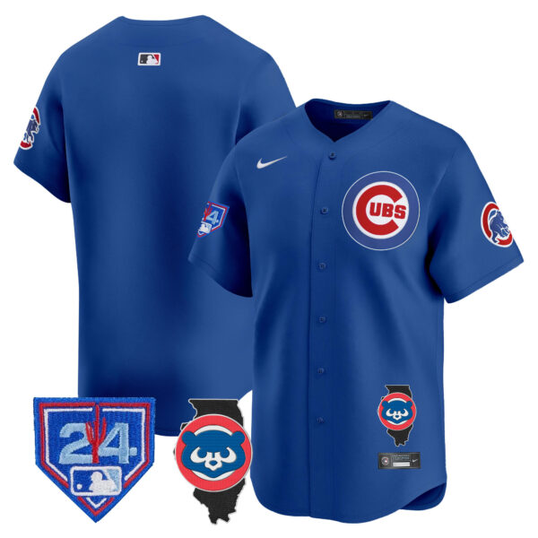 Men's Chicago Cubs Spring Training & Illinois Patch Vapor Premier Limited Jersey - All Stitched - Image 24