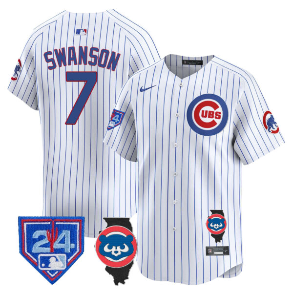 Men's Chicago Cubs Spring Training & Illinois Patch Vapor Premier Limited Jersey - All Stitched - Image 25