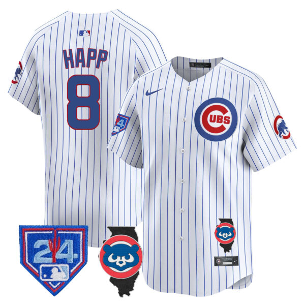 Men's Chicago Cubs Spring Training & Illinois Patch Vapor Premier Limited Jersey - All Stitched - Image 27