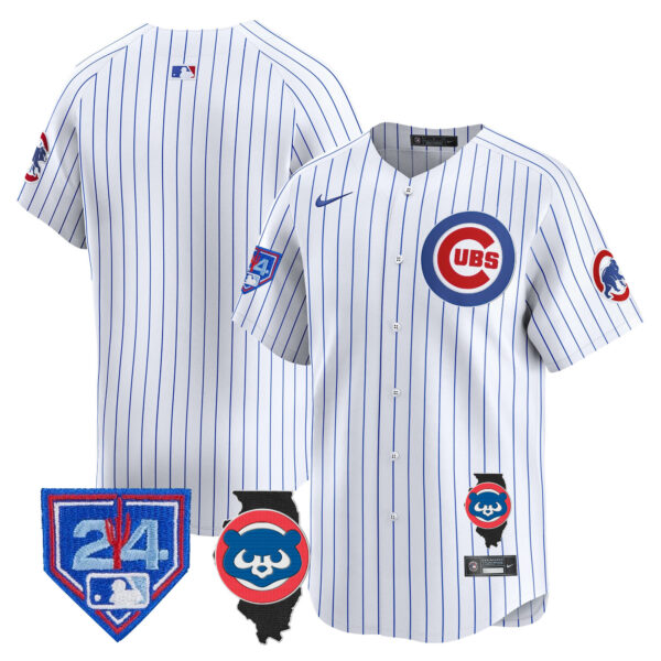 Men's Chicago Cubs Spring Training & Illinois Patch Vapor Premier Limited Jersey - All Stitched - Image 32