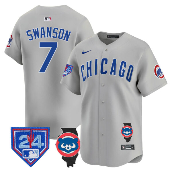 Men's Chicago Cubs Spring Training & Illinois Patch Vapor Premier Limited Jersey - All Stitched - Image 33