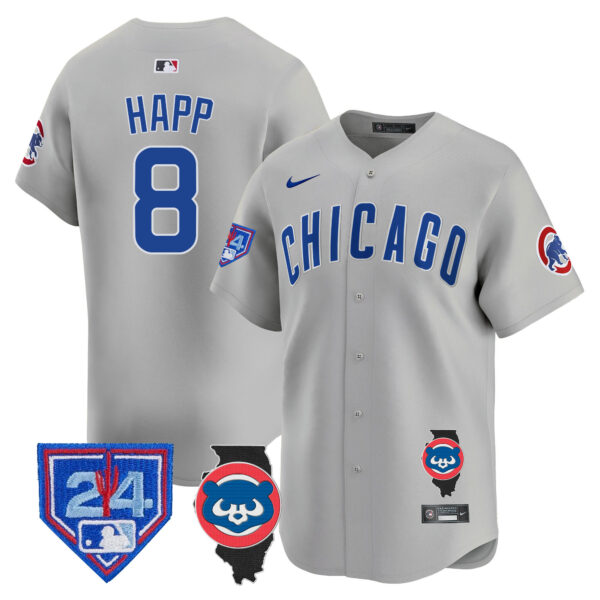 Men's Chicago Cubs Spring Training & Illinois Patch Vapor Premier Limited Jersey - All Stitched - Image 35