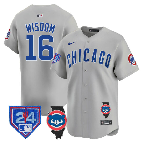 Men's Chicago Cubs Spring Training & Illinois Patch Vapor Premier Limited Jersey - All Stitched - Image 39