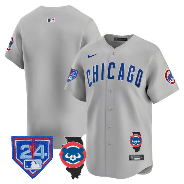 Men's Chicago Cubs Spring Training & Illinois Patch Vapor Premier Limited Jersey - All Stitched - Image 40