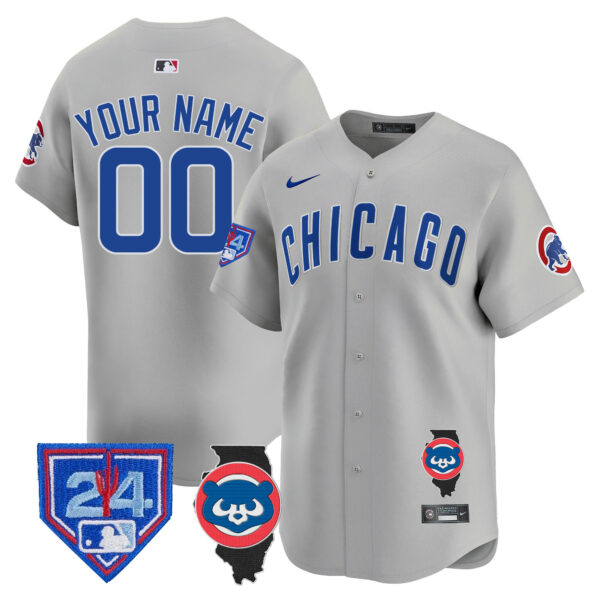 Chicago Cubs Spring Training & Illinois Patch Vapor Premier Limited Custom Jersey - All Stitched - Image 5