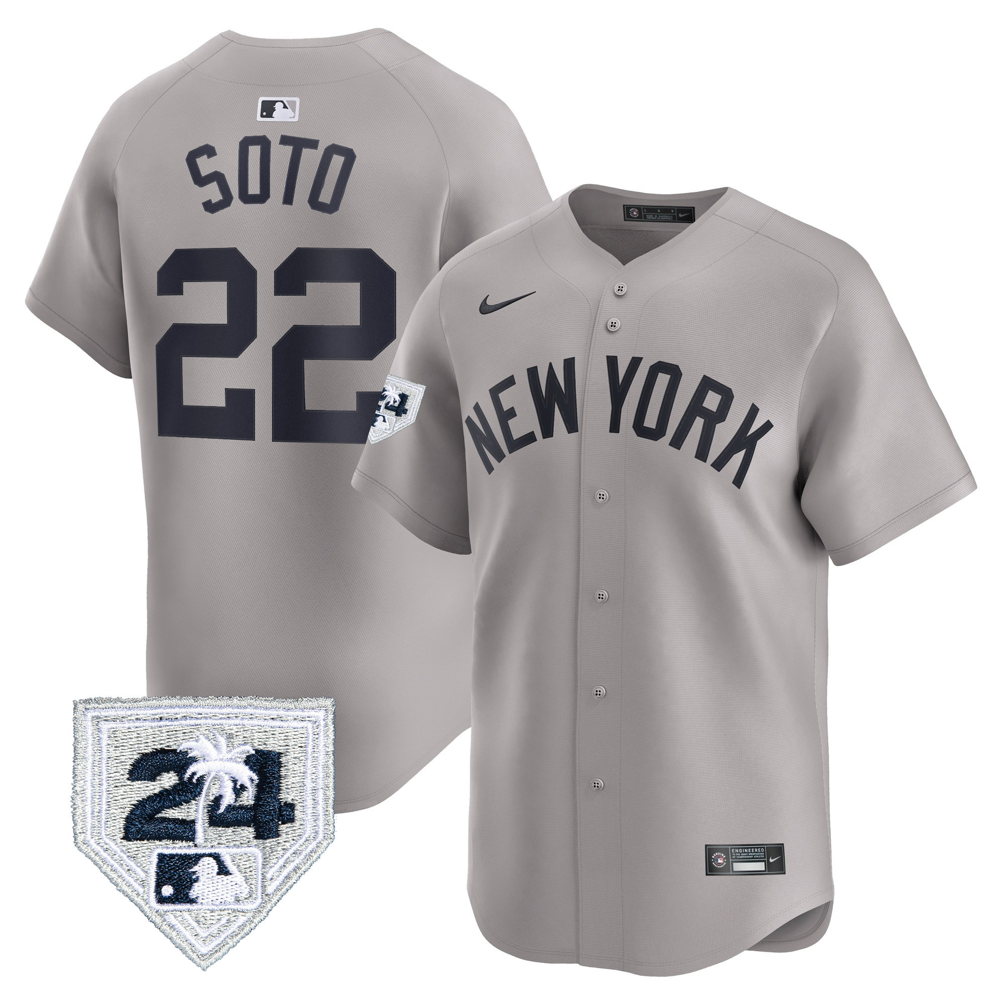 Men's New York Yankees 2024 Spring Training Patch Vapor Premier Limited Jersey - All Stitched - Image 26