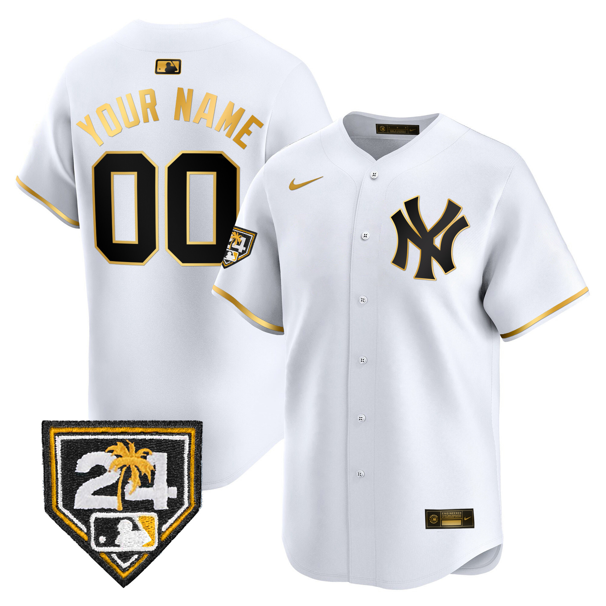 New York Yankees 2024 Spring Training Patch Vapor Premier Limited Custom Jersey - All Stitched - Image 2