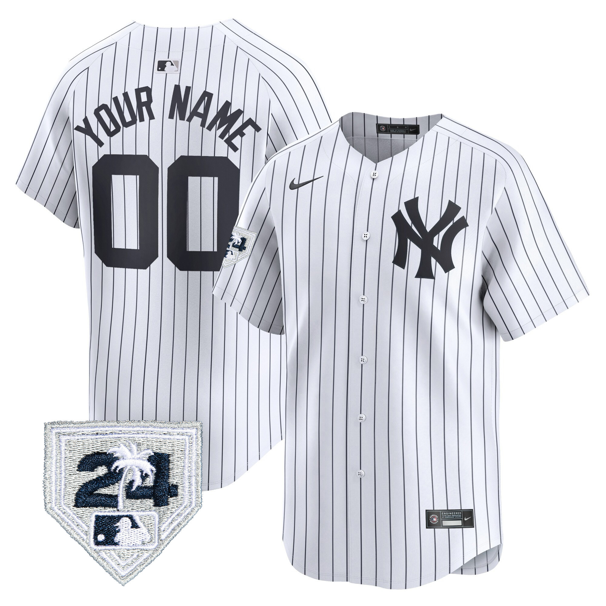 New York Yankees 2024 Spring Training Patch Vapor Premier Limited Custom Jersey - All Stitched - Image 3