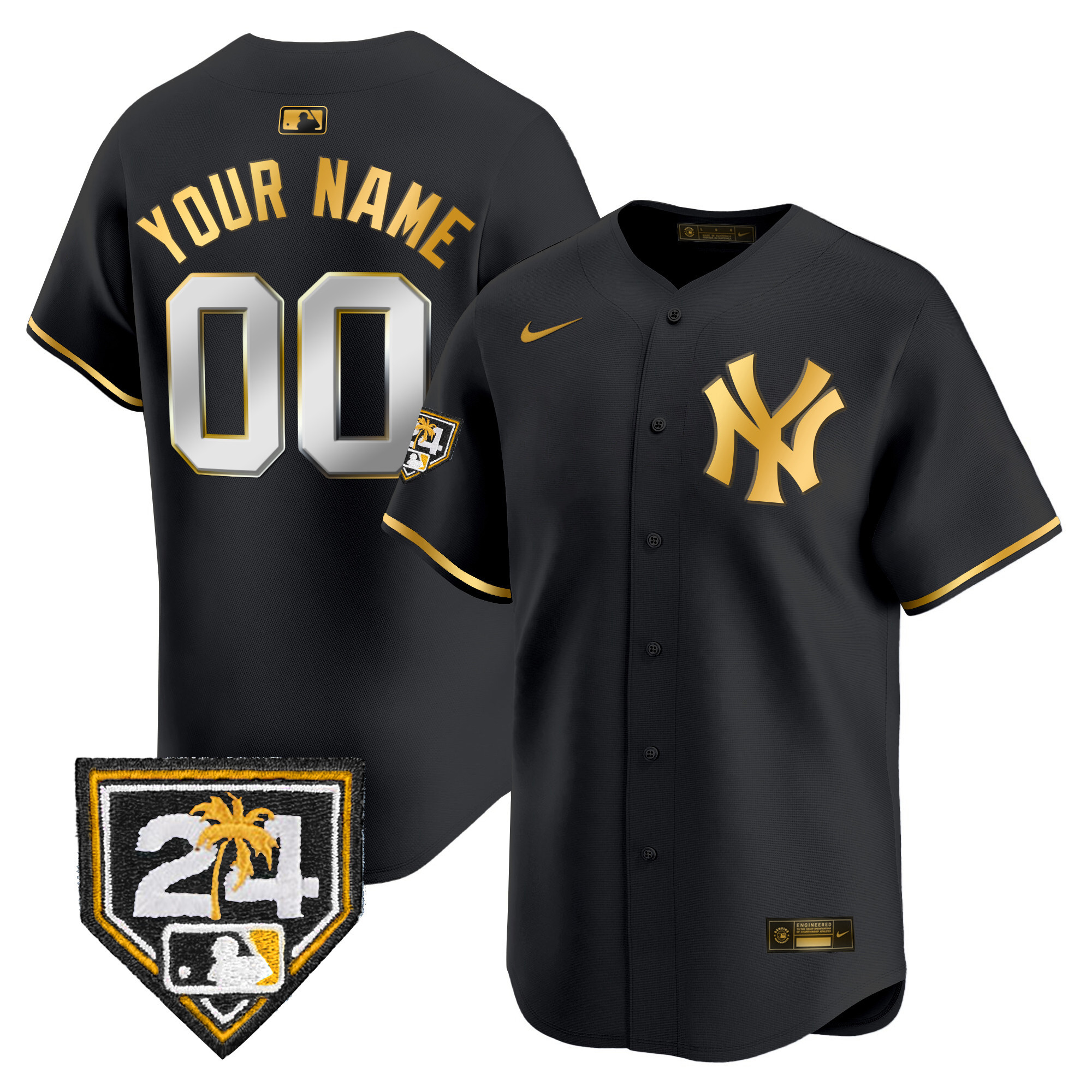New York Yankees 2024 Spring Training Patch Vapor Premier Limited Custom Jersey - All Stitched