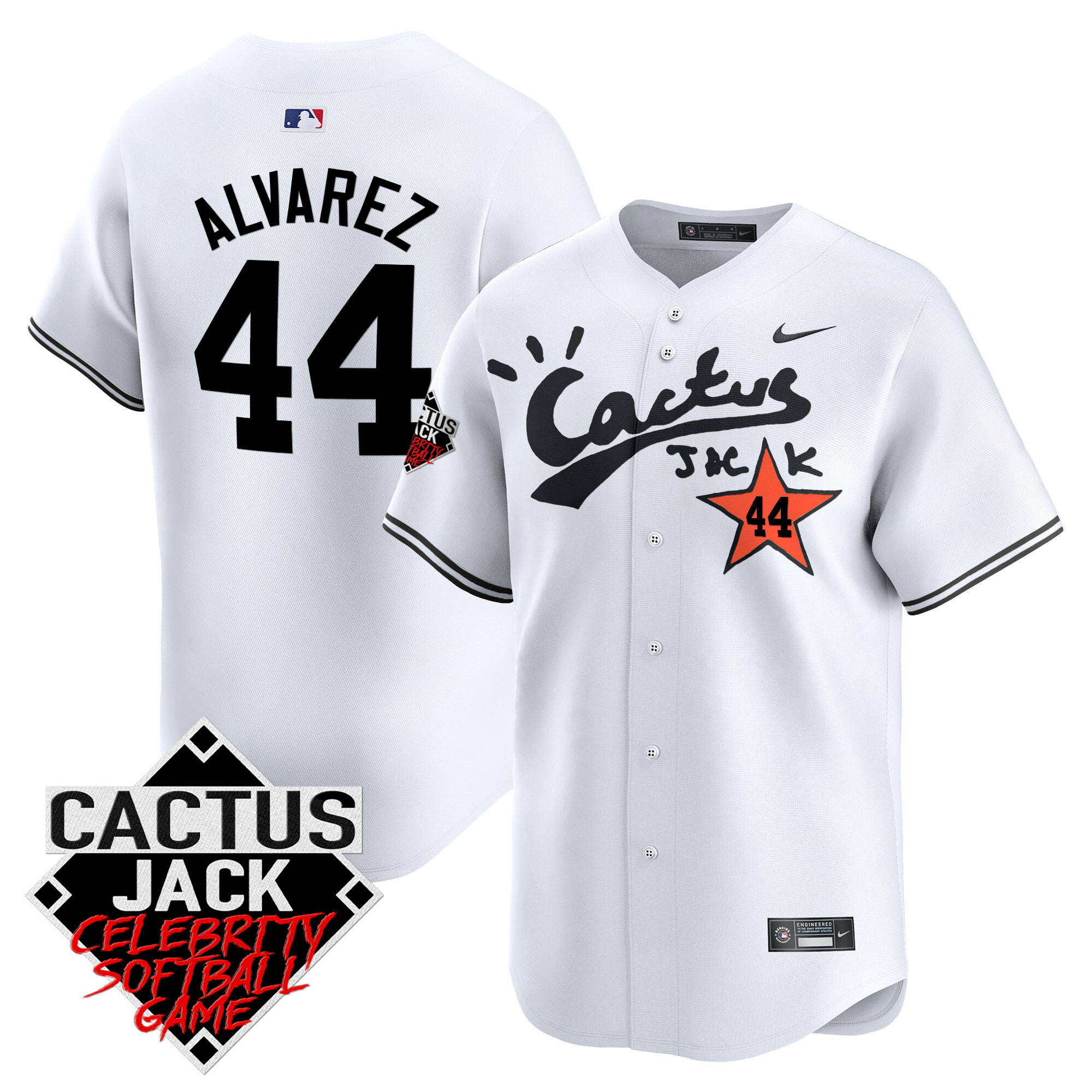 Men's Astros Cactus Jack Celebrity Softball Game Patch Vapor Premier Limited Jersey V2 - Stitched - Image 15