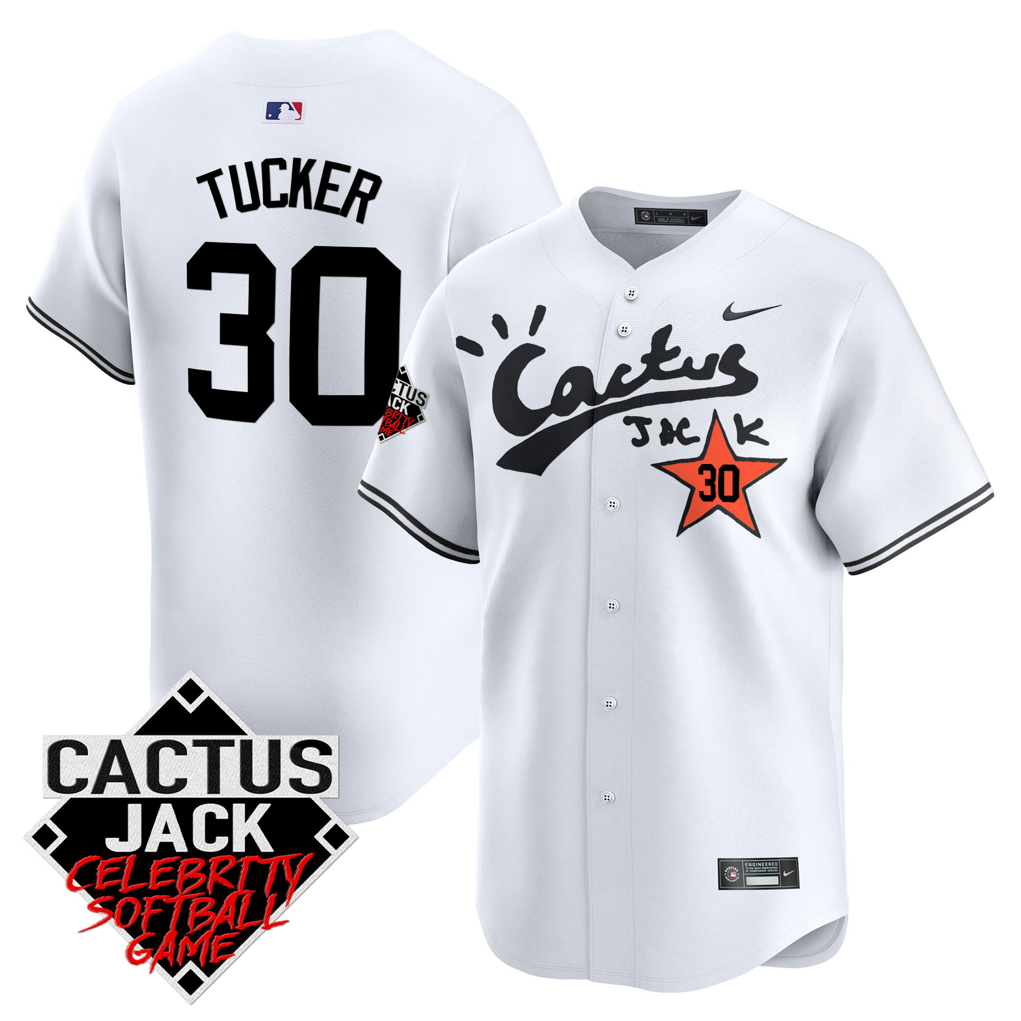 Men's Astros Cactus Jack Celebrity Softball Game Patch Vapor Premier Limited Jersey V2 - Stitched - Image 17