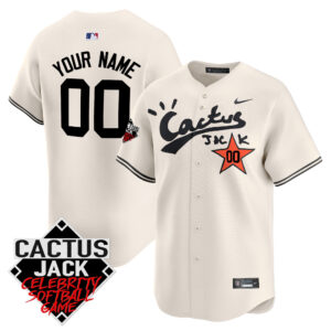 Astros Cactus Jack Celebrity Softball Game Patch Vapor Premier Limited Custom Jersey V2 - Stitched