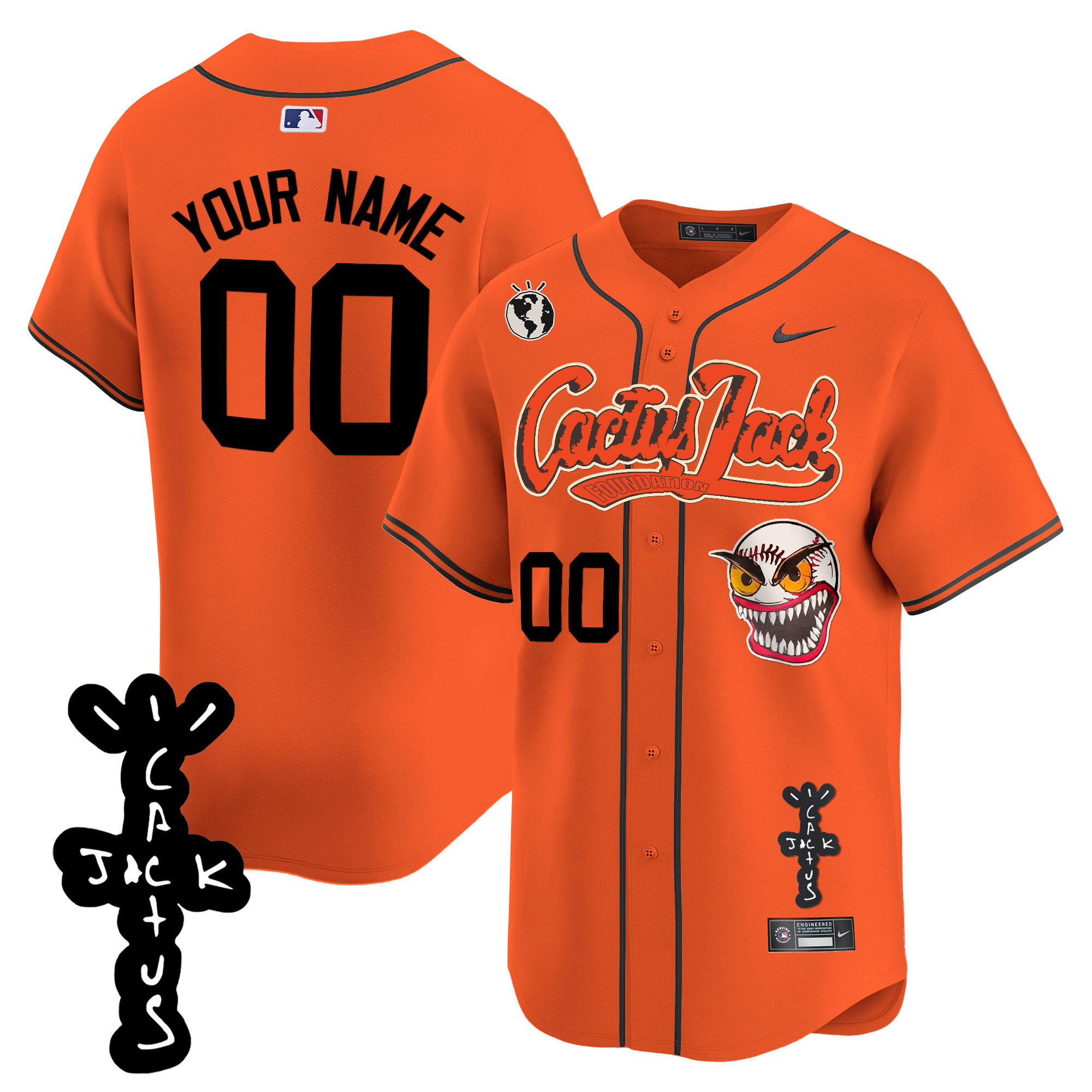 Houston Astros Cactus Jack Patch Vapor Premier Limited Custom Jersey - Stitched - Image 4