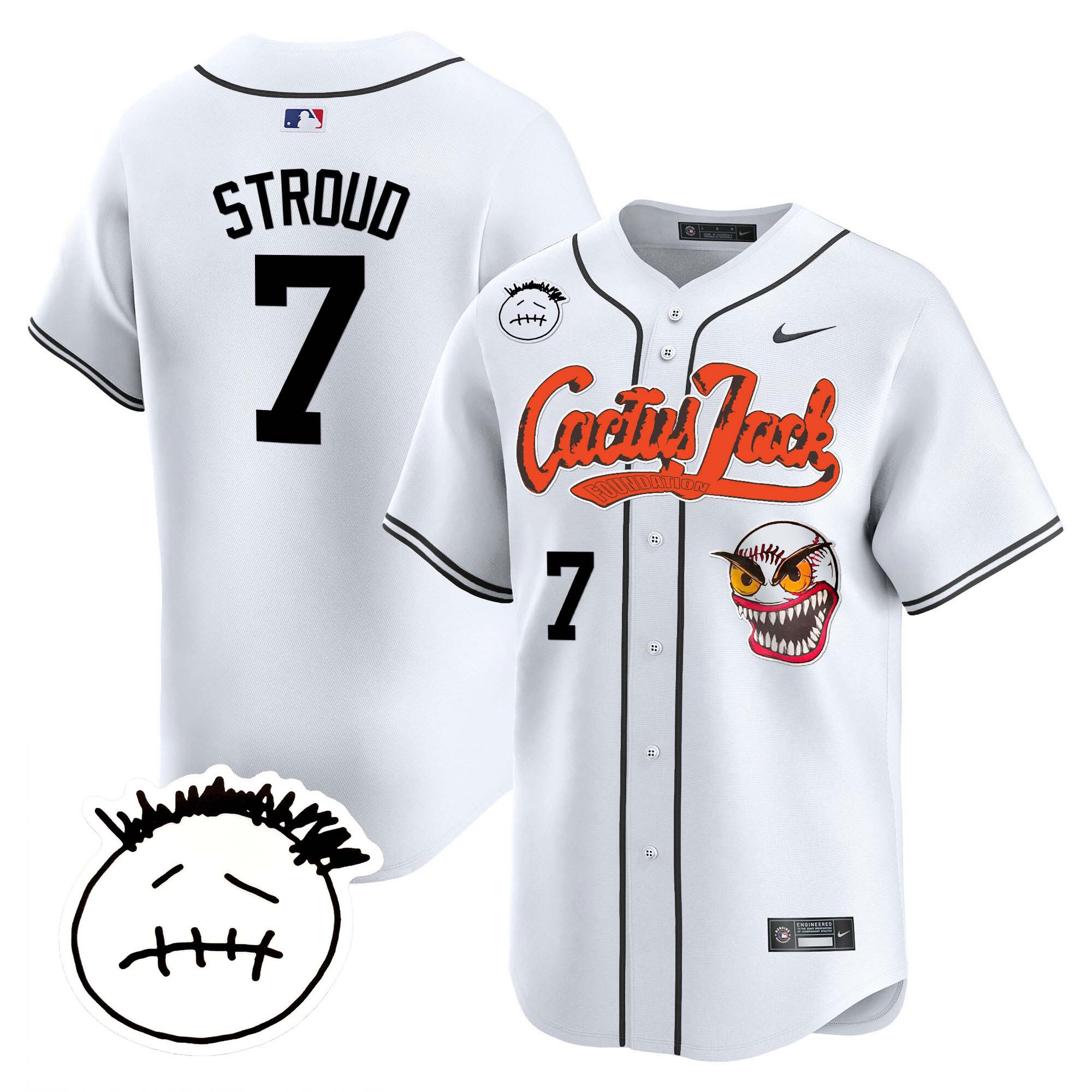 Men's Houston Astros Cactus Jack Patch Vapor Premier Limited Jersey V3 - Stitched - Image 10