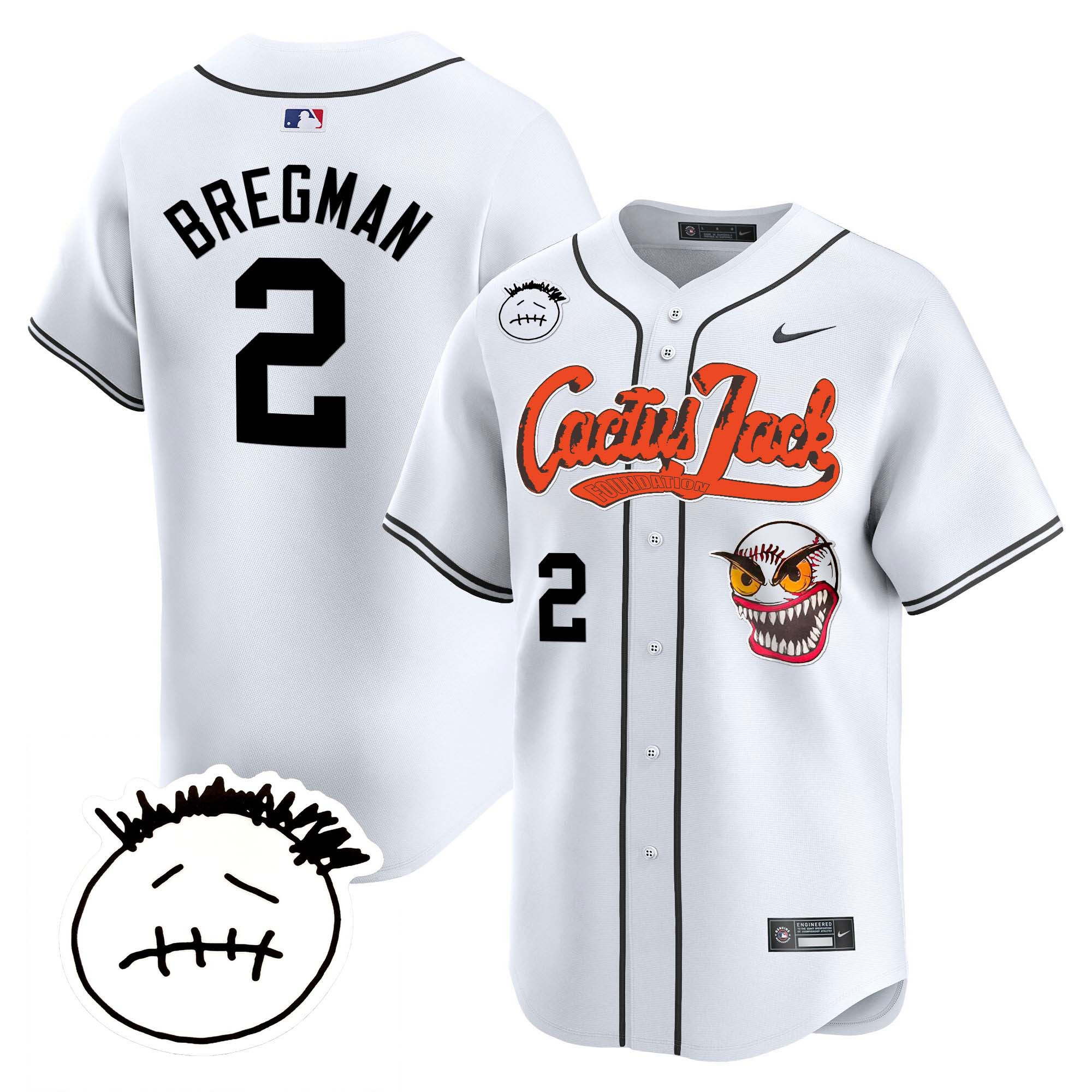 Men's Houston Astros Cactus Jack Patch Vapor Premier Limited Jersey V3 - Stitched - Image 13