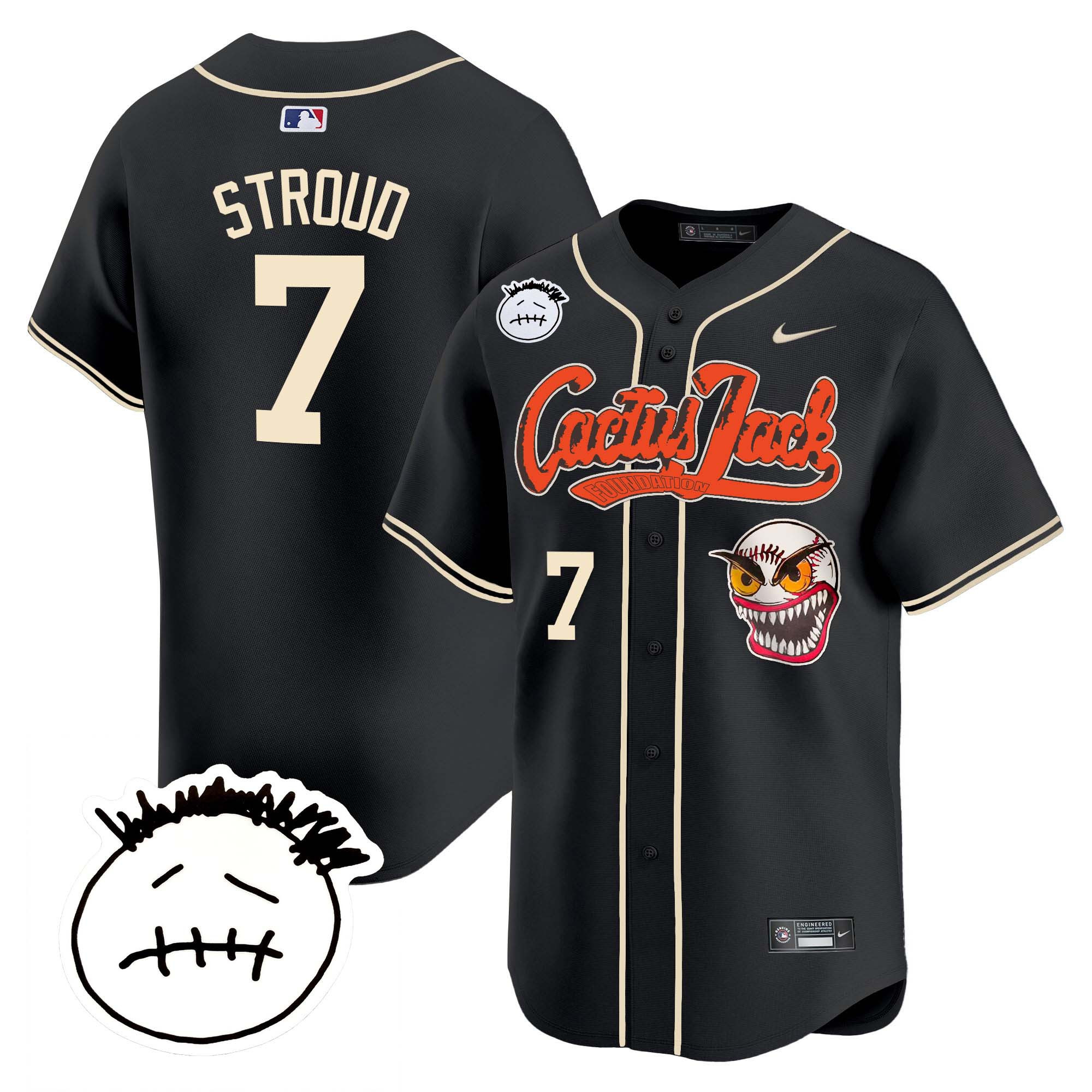 Men's Houston Astros Cactus Jack Patch Vapor Premier Limited Jersey V3 - Stitched - Image 19