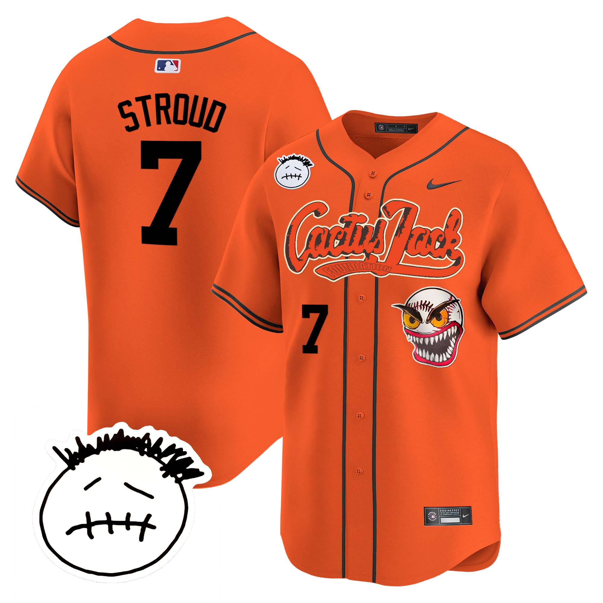 Men's Houston Astros Cactus Jack Patch Vapor Premier Limited Jersey V3 - Stitched - Image 28