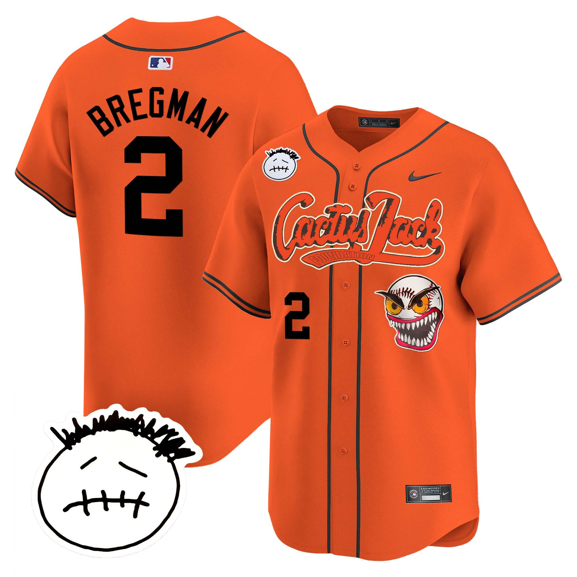 Men's Houston Astros Cactus Jack Patch Vapor Premier Limited Jersey V3 - Stitched - Image 31